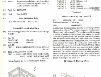 New Stator Coil Lacing Machine Patent