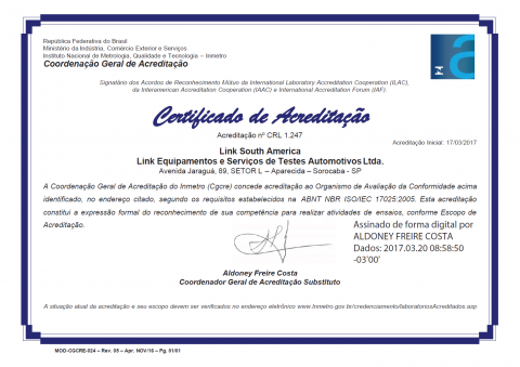 LINK South America Earns ISO 17025 Accreditation by INMETRO