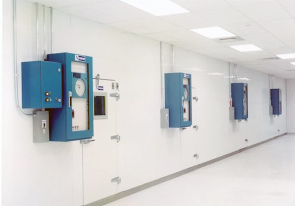 Environmental test chambers, shown here, can be used for temperature and humidity testing.